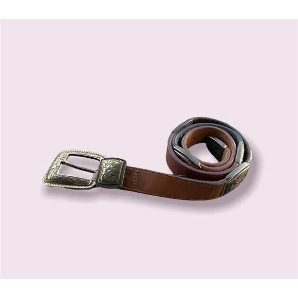 Boho Leather Belt Women’s Retro Designer Panel Link Floral Multicolour Brighton - Picture 6 of 12